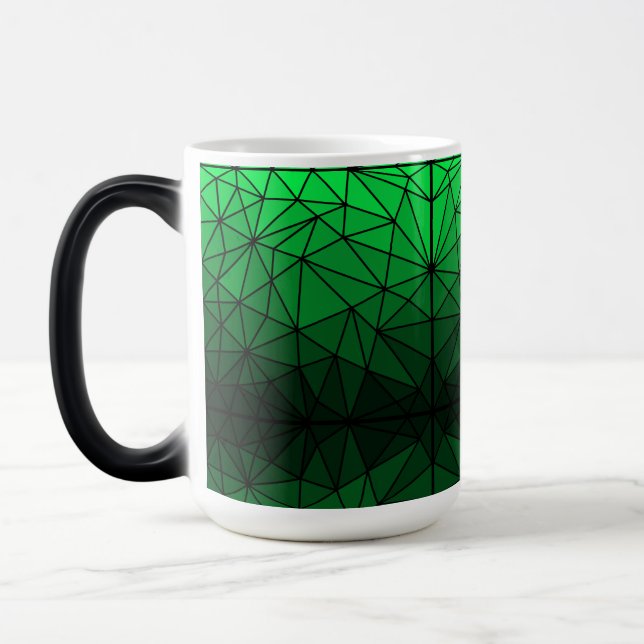 Taza Mágica Patrón de vidrio manchado 02.Green.Black Line BG (Izquierda)