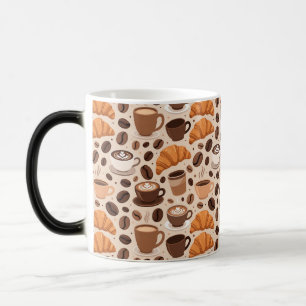 Taza Mágica Patrón Estético de Café Moderno