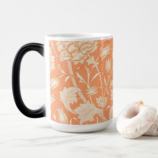 Taza Mágica Patrón famoso de William Morris Wild Tulip (Con donut)