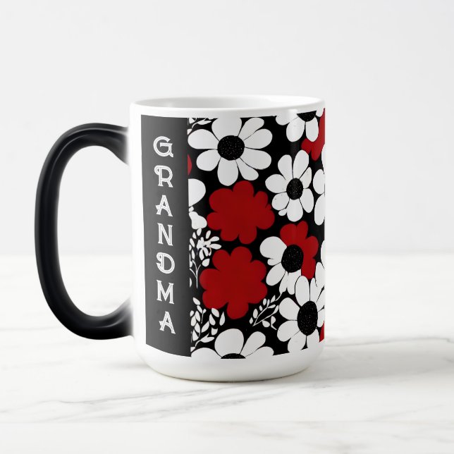 Taza Mágica Patrón floral de la abuela personalizada (Izquierda)
