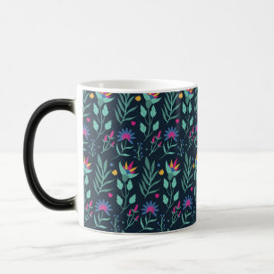 Taza Mágica Patrón floral exótico pintado a mano-23206
