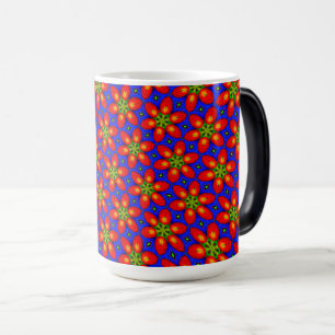 Taza Mágica Patrón floral rojo curado