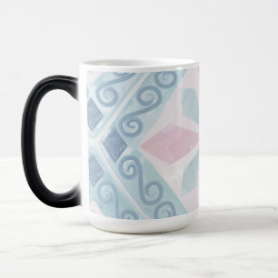 Taza Mágica Patrón geométrico de diamante azul