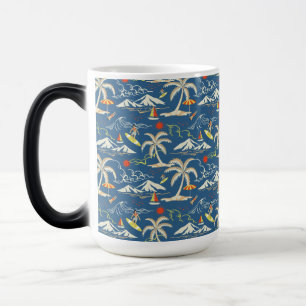 Taza Mágica Patrón Tropical Retro Surf