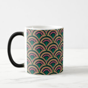 Taza Mágica patrón verde en forma de concha