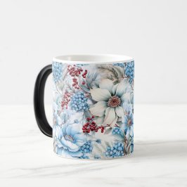 Taza Mágica Patrón vintage de flor floral sin foco