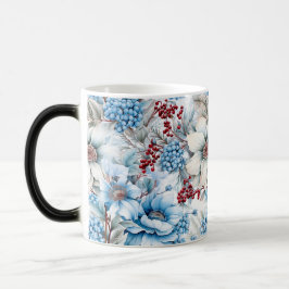 Taza Mágica Patrón vintage de flor floral sin foco