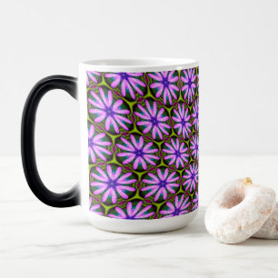 Taza Mágica Patrones margueritas púrpura