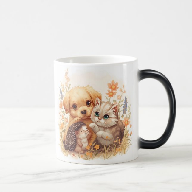 Taza Mágica "Paws & Whiskers Mug: Adorable diseño de amante de (Derecha)