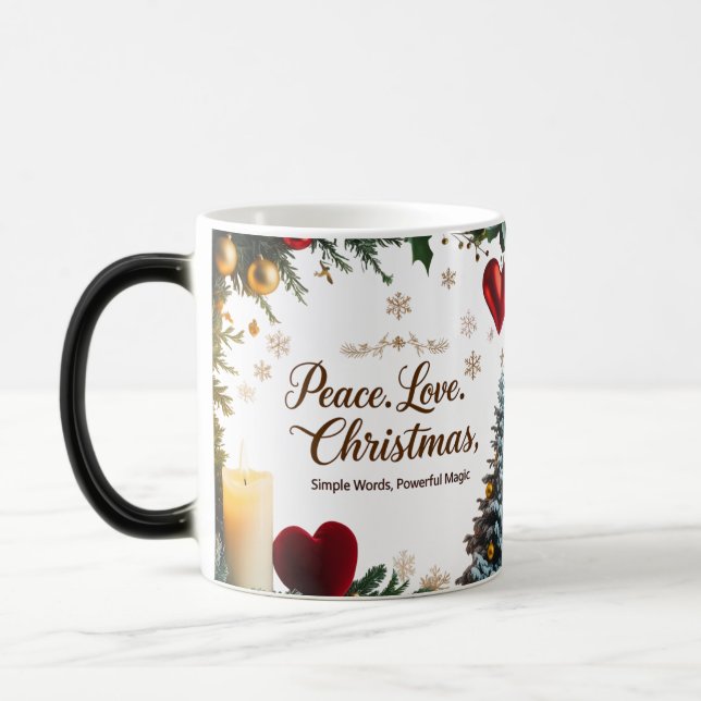 Taza Mágica Peace Love Christmas Color Morphing Mug  (Izquierda)