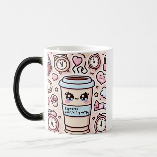 Taza Mágica Pegatina de vinilo con forma personalizada (Izquierda)