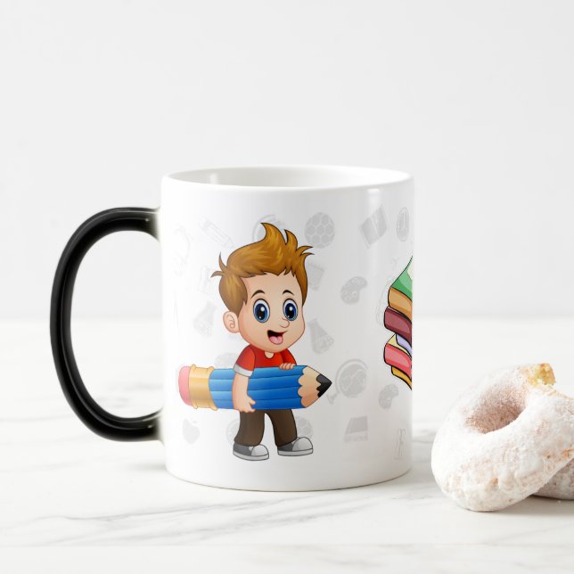 Taza Mágica Pequeño chico, libros | Volver a la escuela (Con donut)
