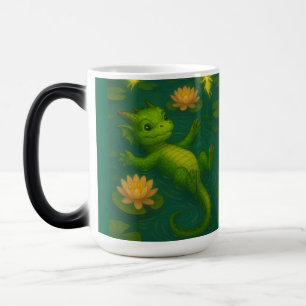 Taza Mágica Pequeños ojos de cachorro de dragón verde bebé nad