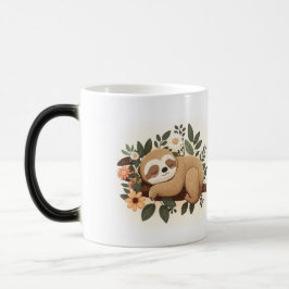 Taza Mágica Perezoso holgazán durmiendo en una rama caricatura