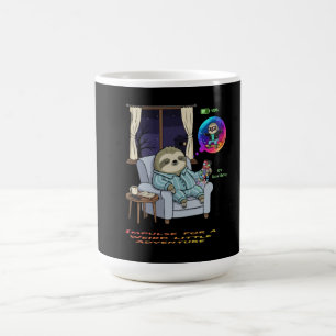 Taza Mágica Perezoso introvertido divertido con baja batería s