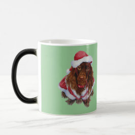 Taza Mágica Perro perrito espaniel Navidad mugre