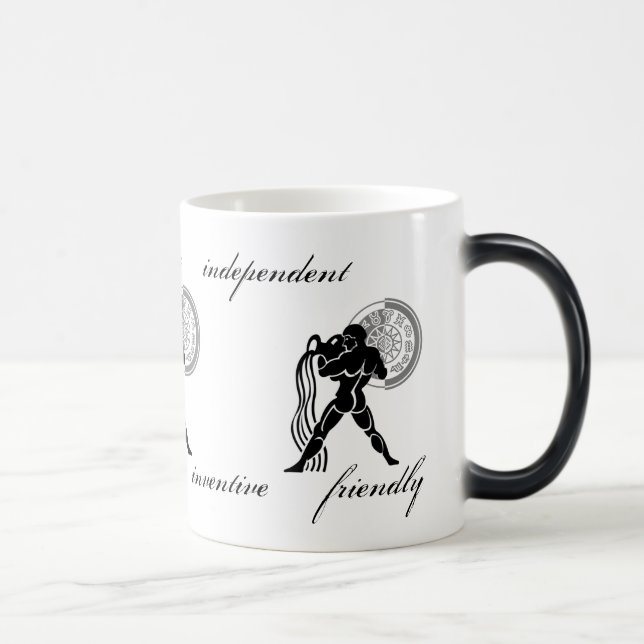 Taza Mágica Personalizable Aquarius rasgos zodiaco al estilo g (Derecha)