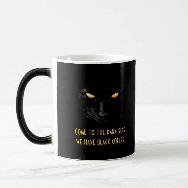Taza Mágica Personalizable divertido y divertido para gato neg (Izquierda)