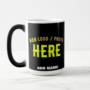 TAZA MÁGICA PERSONALIZABLE MODERNO ESTILO NEGRO VERIFICADO MAR
