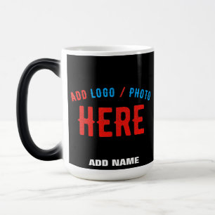 TAZA MÁGICA PERSONALIZABLE MODERNO ESTILO NEGRO VERIFICADO MAR