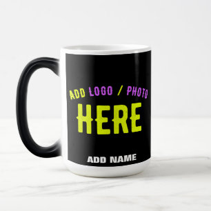 TAZA MÁGICA PERSONALIZABLE MODERNO ESTILO NEGRO VERIFICADO MAR