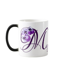 Personalizable nombre Mary púrpura pansy floral bo