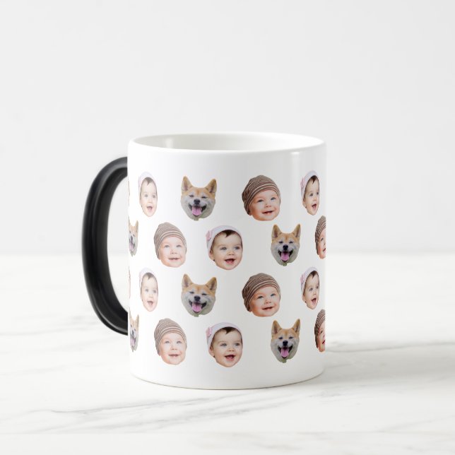 Taza Mágica Personalizado Bebé Face Mug, Familia Personalizado (Anverso izquierdo)