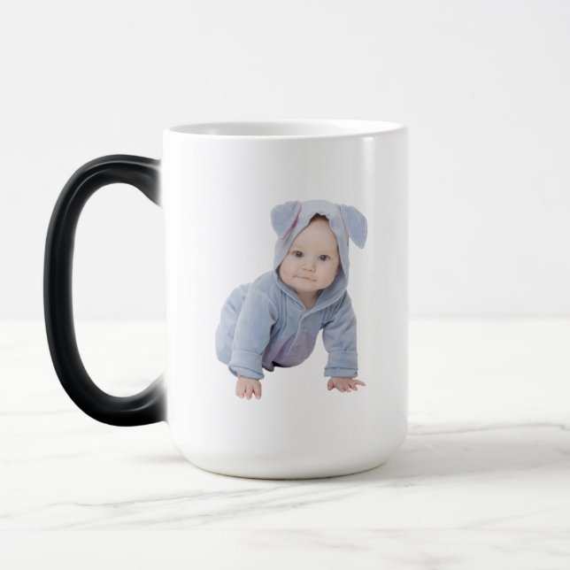 Taza Mágica Personalizado Bebé Face Niño Navidades de foto (Izquierda)