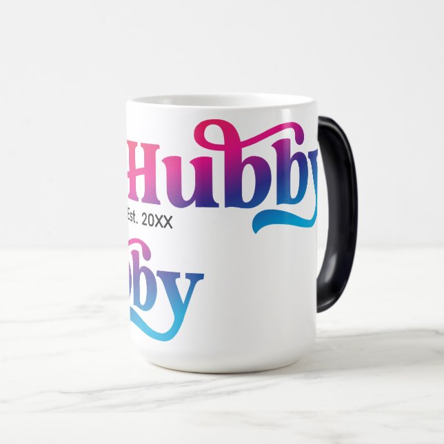 Taza Mágica Personalizado de Aniversario de Pareja Hubby Boda  (Anverso derecho)