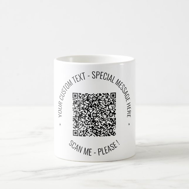 Taza Mágica Personalizado de código QR Mensajes de texto y col (Centro)