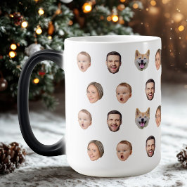 Taza Mágica Personalizado Face Photo Family Mug, 4 Fotos Mug