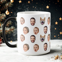 Taza Mágica Personalizado Face Photo Family Mug, 4 Fotos Mug