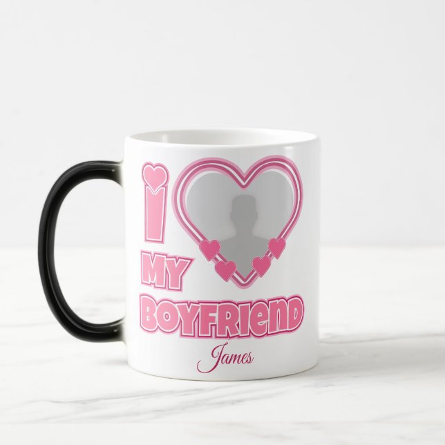 Taza Mágica Personalizado Me Encanta Mi Novio - Añadir Foto Y  (Izquierda)