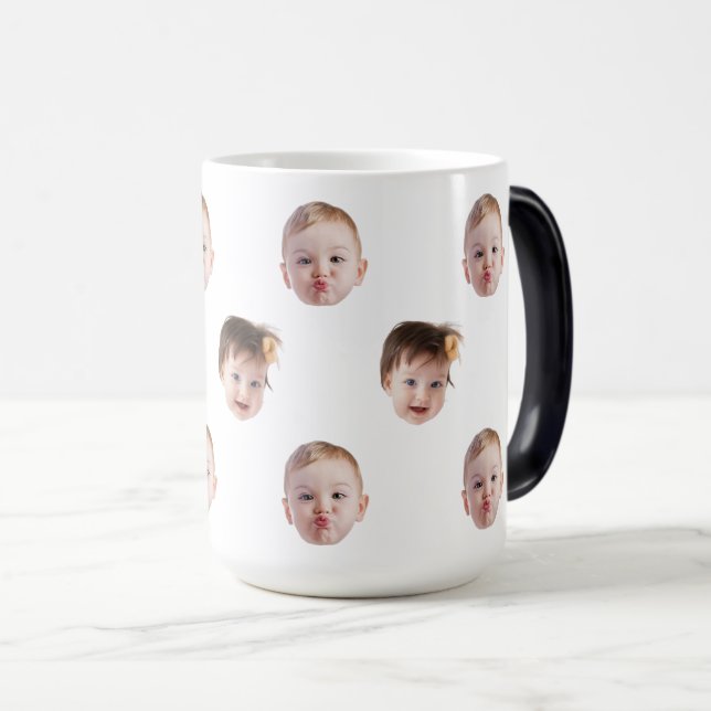 Taza Mágica Personalizado moderna bebé bebé mamá abuela papá e (Anverso derecho)