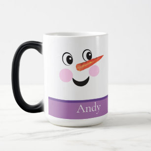 Taza Mágica Personalizado moderno y elegante Snowman se enfren