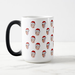 Taza Mágica Personalizado Santa Hat Face Navidades regalo 2 fo