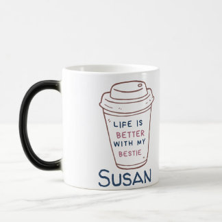 Taza Mágica Personalizado Trabajo Bestie Café Lover Regalo