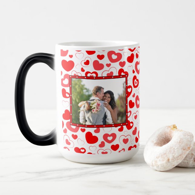 Taza Mágica Personalizar foto El día de San Valentín (Con donut)