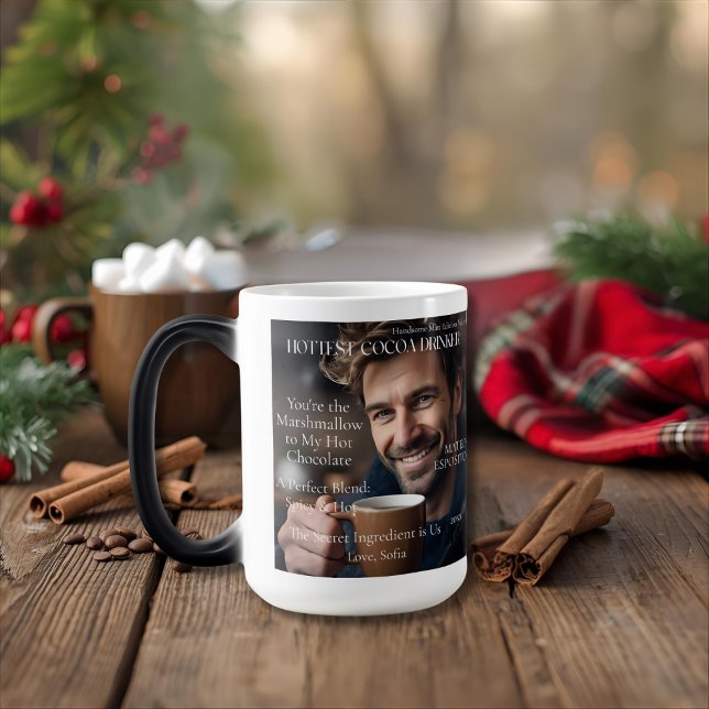 Taza Mágica Personalized Hottest Cocoa Drinker Flirty (Personalized Hottest Cocoa Drinker Flirty Color Morph Mug)
