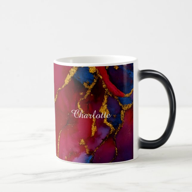 Taza Mágica Personalized Luxury Marble Pattern Custom Name Mug (Derecha)