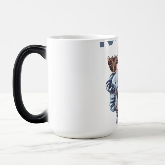 Taza Mágica Personalized Super Mom with Son and Daughter Gift (Izquierda)