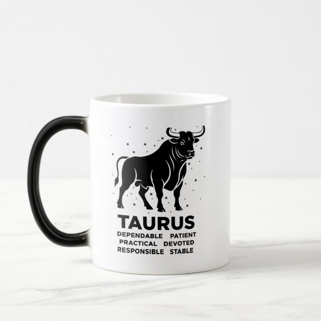 Taza Mágica "Personalized Taurus Zodiac sign Name and traits" (Izquierda)
