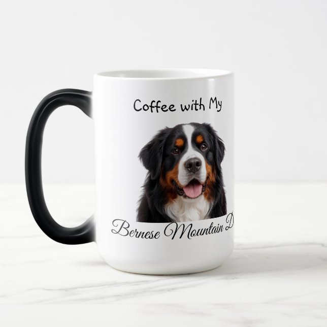 Taza Mágica   Pet Photo Bernese Mountain Dog  Personalize (Izquierda)