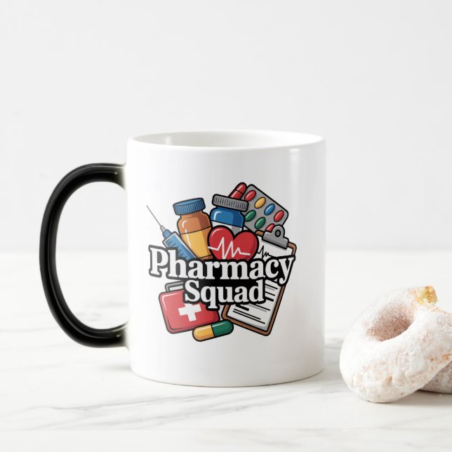 Taza Mágica 'Pharmacy Squad'. (Con donut)