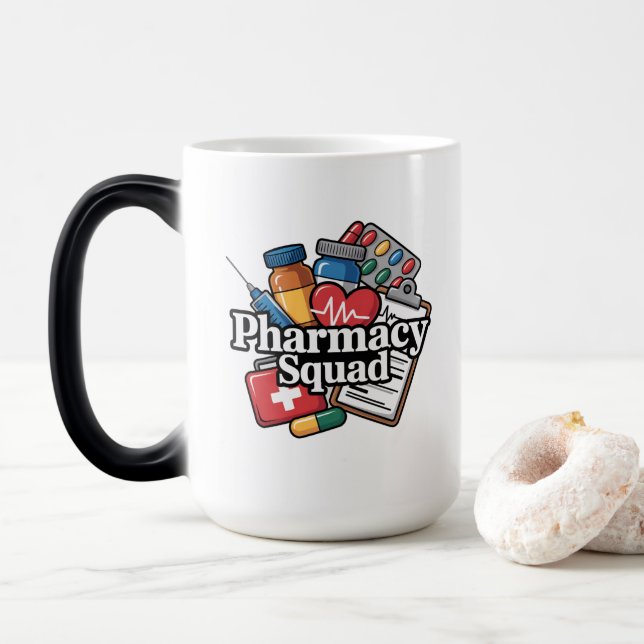 Taza Mágica 'Pharmacy Squad'. (Con donut)
