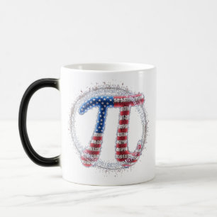 Taza Mágica Pi rojo, blanco y azul
