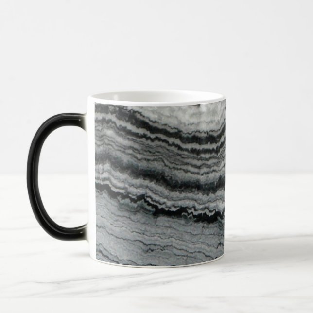 Taza Mágica Piedra gemela de mármol blanco negro de ágata (Izquierda)