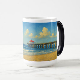 Taza Mágica Pier de Manhattan Beach con techo rojo