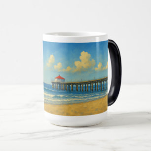 Taza Mágica Pier de Manhattan Beach con techo rojo
