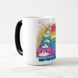 Taza Mágica Pila de catalovers de gatos